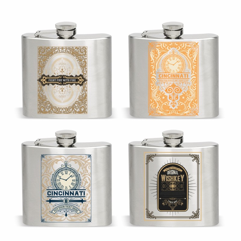 DF03 5 oz. Stainless Steel Liquor Flask, Personalised Flask