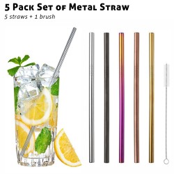 MS07 5 Pack Metal Straws...