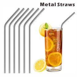 MS12 Bent Metal Straws,...