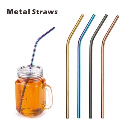 MS03 Bent Metal Straws, 8.5...