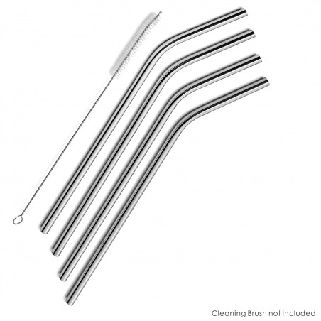 SMS19 0.30 Inch Wide Bent Metal Straws, 8.5 Inch Length, 0.30 Inch ...